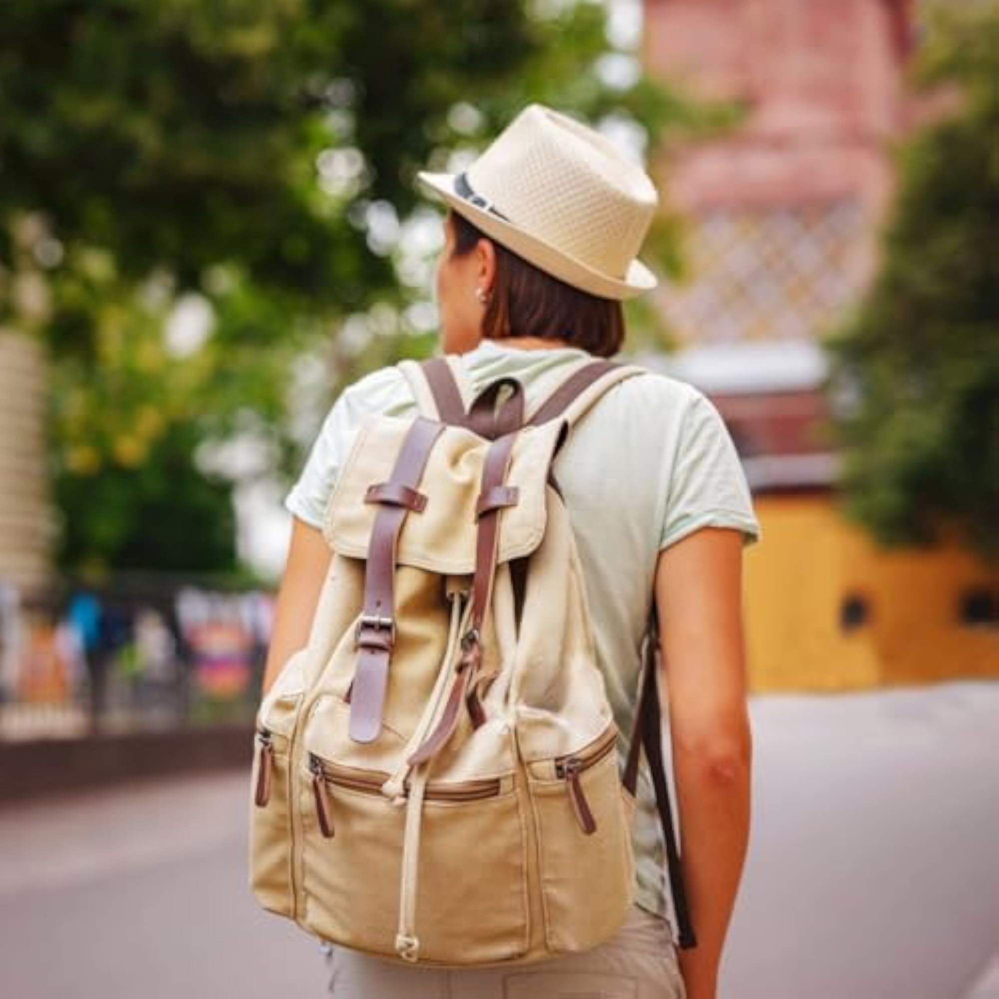 Canvas Backpack for College, Fits 15.6 Inch Laptop