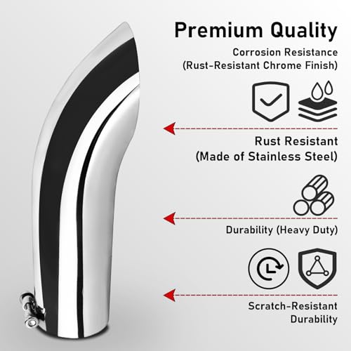 Image of MuHize 3.5 inch Inlet Exhaust Tip, 3.5 inch Outlet 12 inch Length Exhaust Elbow
