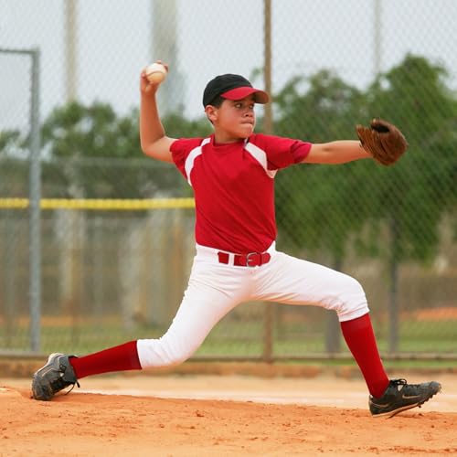 WYVAS Conjunto combo de meias e cinto de beisebol ou softball, 4 pares de meias de beisebol de futeb