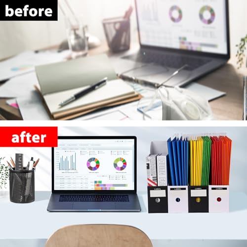 Magazine-File-Holder-6PackBlack-Magazine-File-Organizer-for-Home-Office-Classroom-Desk-File-Organizer-Magazine-Storage-Box-with-Label-Stickers
