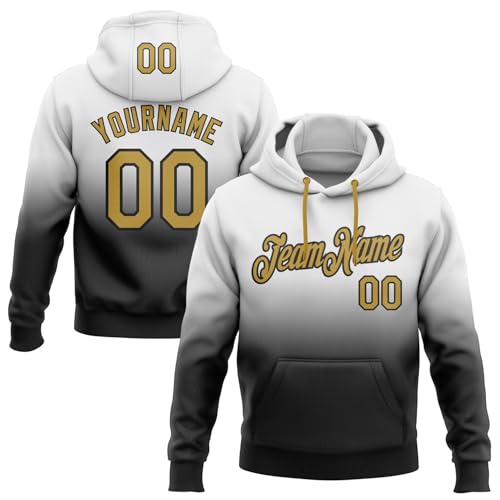 LTOCMKIY Custom Fade Baseball Hoodies for Men Women Youth Pullover Design Your Own Black White...