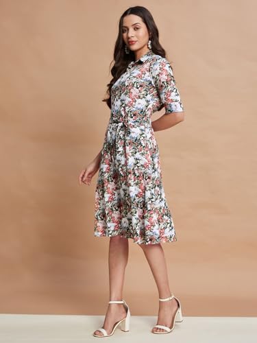 Image of Selvia Western Crepe Printed One Piece Fit & Flare