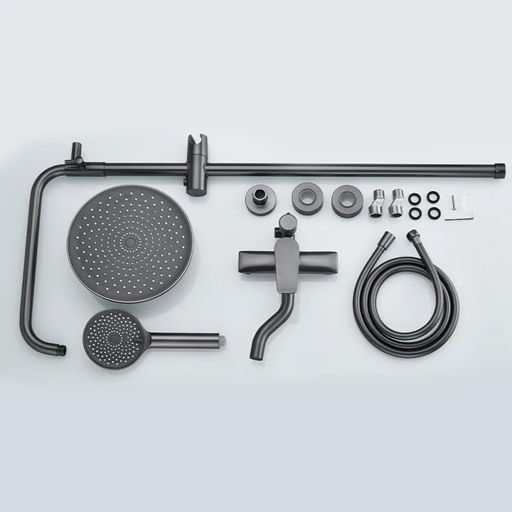 Image of X-XONIER Luxury Shower System, 3-in-1, Dazzling Large Overhead RainFall and 3 Way Multifunction Hand Held shower, Hot and Cold Mixer set, Mixer Hidden Tub Spout, (black)