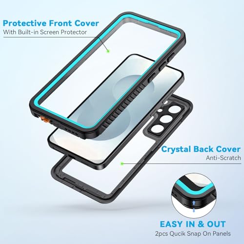 Image of Lanhiem for Samsung Galaxy S25+ Plus Case, IP68 Waterproof Dustproof Case with Built-in Screen Protector, Rugged Full Body Shockproof Protective Cover for Galaxy S25 Plus 6.7 Inch, Teal