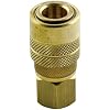 Industrial Coupler 1/4 NPT Female Brass, M-STYLE Quick Connect Air Coupler, S-715 - Pack of 10