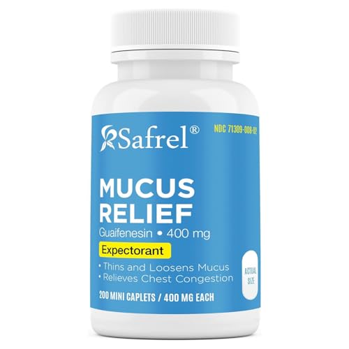 Safrel | Guaifenesin Expectorant | 400 mg | Tablets | 200 Count | Thins and Loosens Mucus | Chest Congestion Support