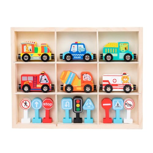 Juego de juguetes de tren de madera - Actividades de aprendizaje magnéticas - Juego de coches de juguete | Para niñas a partir de 3 años de preescolar en casa