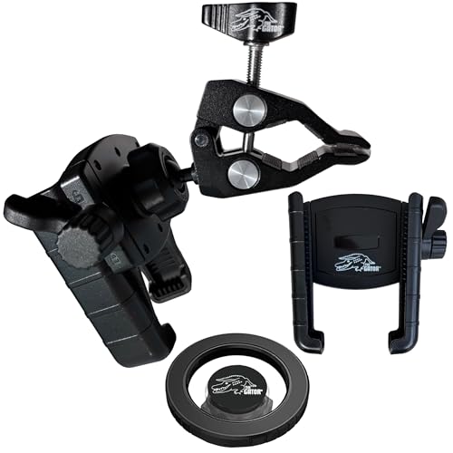 THE GATOR Cell Phone Holder with Both MagSafe and Cradle Options Included! Phone Mount for Golf Cart, ATV Accessory, Quad, Bicycle, Motorcycle, Car, Boat, Scooter, Photography Fits Most smart Phones