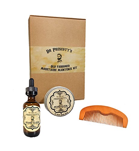 Topeka Trading Company Beard Elixir| 2 oz of Beard oil | 2 oz Beard Balm | Pine Wood Comb| Unscented| Great For Gift Giving