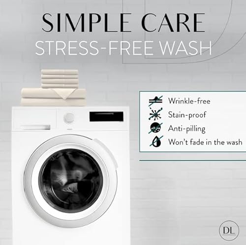 Danjor Linens Cream California King Size Bed Sheets Set - 6 Pc Soft Bedding & Pillowcases Set W/Deep Pockets & 2 Extra Pillowcases- Breathable, Wrinkle Free #TOP4