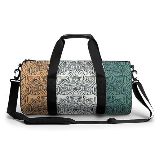 Sac de voyage mandala vert blanc pour votre prochain week-end camping