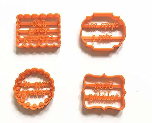 4Pcs Lustige Keksformen Zum Backen, Keksformen Mit Guten Wünschen, Lustige Ausstechformen Für Erwachsene, Ausstecher-Sets Zum Backen Von Formen, Backen Von Diy-Plätzchen Cover