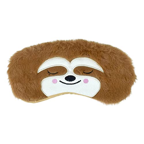 Image of 1 Pcs Eye Mask for Sleeping, Funny Blindfold, Soft Silk Plush Sleep Eye Mask for Girls, Women, Men, Kids (Brown Sloth)