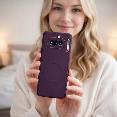 Image of Back with Nothing Phone (4a) 5G | MagFit Ring Design (Non-Magnetic) | Shockproof Case | Anti-Slip Grip | Raised Camera Edges | Slim Protective Case for Nothing Phone (4a) 5G (Purple)