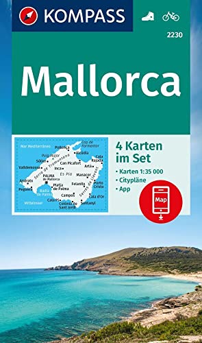 Produktfoto von KOMPASS Wanderkarten-Set 2230 Mallorca (4 Karten) 1:35.000: inklusive Karte zur offline Verwendung in der KOMPASS-App.…