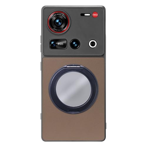 LOOF RING-SHELL MIRROR ver. �{�v ���U�[ �X�}�z�����O �X�}�z�P�[�X for nubia Z70 Ultra / Z70S Ultra �p �P�[�X �J�o�[ �~���[ �� �t�� �X�g���b�v�z�[�� �X�^���h �����h�~ �V���v�� �ϏՌ�