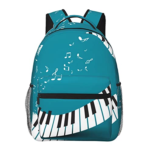 Sac à dos de voyage piano vert et blanc pour le lycée et les sorties décontractées
