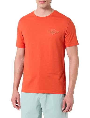 Image of GANT REG Tonal Shield SS T-Shirt, Deep Orange, XL