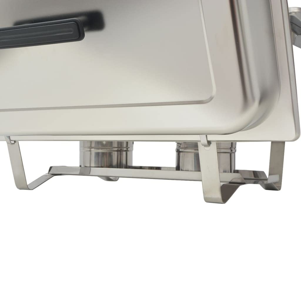 Chafing Dish - Set di 2 scaldavivande in acciaio inox con stazione di servizio Bainmarie per catering, gastronomia, feste, cucina, sala da pranzo, ristorante, hotel, feste, brunch, banchetti