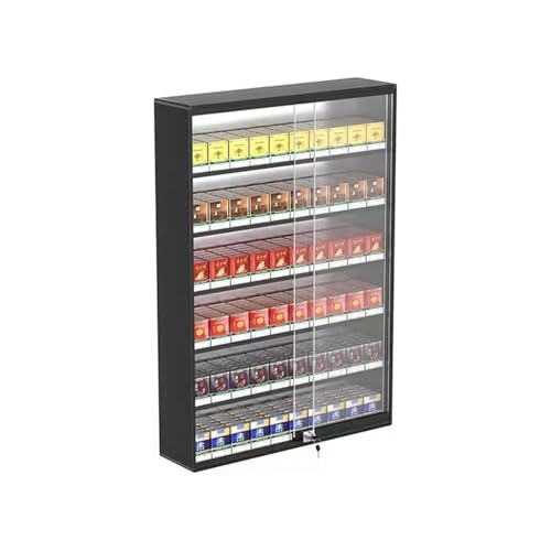 Vitrine assemblée peu encombrante poussoir automatique cigarettes de magasin