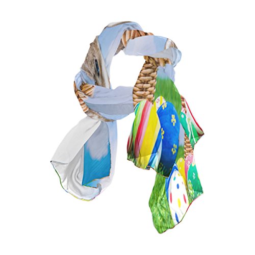 Mnsruu Écharpe longue Motif lapin de Pâques Vert herbe