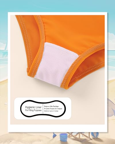 Image of Redair Toddler Girl One Piece Swimsuit Color Block with Ruffled Sleeve Straps Swimwear Bathing Suit for Baby Girl 12M-6Years