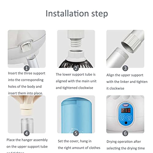 Secador De Roupas EléTrico PortáTil, Secador Redondo DobráVel De 900 W Com Capacidade De 320 L/Aquec