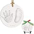 All-in-1 Baby Hand and Footprint Ornament Kit - Large 6.2 Baby Keepsake Kit - Air dry Clay, Ribbons, Stencil, Paintbrush - Newborn Baby Handprint and Foot Print Kit - Foot Printing Kit(Multi-Colored)