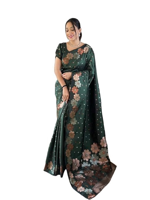 Sari Banarasi Jacquard a medida evita tallas incorrectas estilo Kanjivaram