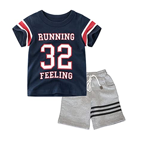 Googogaaga Boy’s Cotton Graphic Printed T-Shirt With Shorts in Blue Color