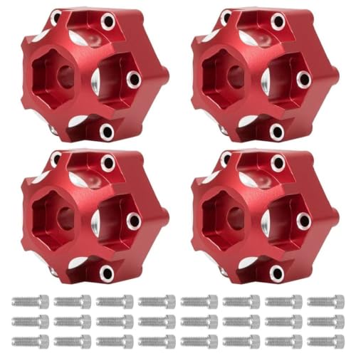 Adaptateur Hexagonal 12mm en Aluminium Rouge Haute Résistance 4 Pièces