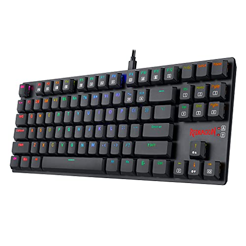 Redragon K607 Mechanical Gaming Keyboard, Rgb Led Backlit, 87 Key Tenkeyless, Low Profile With Blue Switches For Windows Pc Gaming (Wired) #TOP2