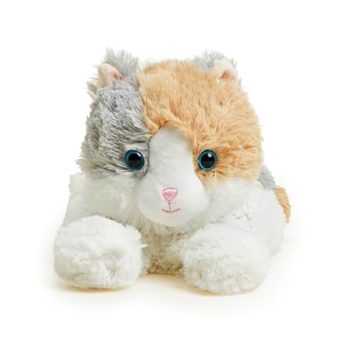 warmies Microwavable & Weighted Stuffed Animals, Calico Cat - Heated Stuffed Animal Plushie for Warmth & Comfort - Cute Soft Plush Toys for Adults & Children (Boys, Girls, Babies & Toddlers)