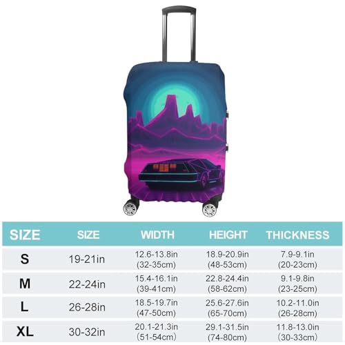 Retrowave Pictures Luggage Cover, Washable Elastic Suitcase Cover Protector Fit 18-32 Inch Luggage2
