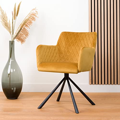 Damiware Rose Stuhl drehbar mit Armlehne | Design Wohnzimmerstuhl...