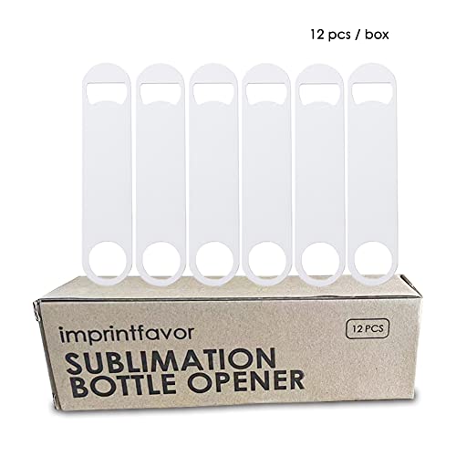 Imprintfavor 12Pcs Set Sublimation Bottle Opener 6.97*1.58 Inch Stainless Steel Beer Bottle Opener Custom Sturdy Sublimation Blank Gifts Kitchen Restaurant Bar Tool Bottle Opener Blanks (17.7*4Cm) #TOP4