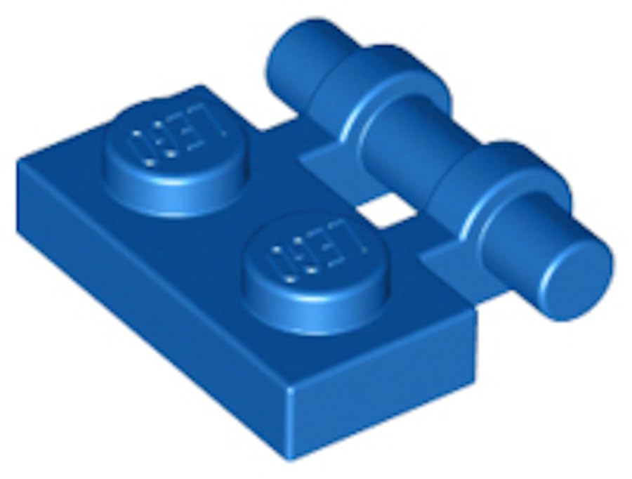LEGO Plate, Modified 1 x 2 with Bar Handle on Side - Free Ends, Part 2540 (Blue, 50, Bricks)