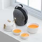 MATÉRIEL ÉLEVÉ: Service à thé en céramique Service à thé rétro Kung Fu chinois fait à la main, artisan, toucher lisse, aspect luxueux, feu à haute température, sûr et.