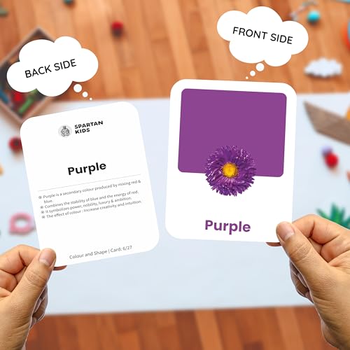 Image of SPARTAN KIDS Colours & Shape Creative Thinking Flash Cards for Kids | 27 Early Learning Flash Cards Easy & Fun Way of Learning 1 Year to 6 Years Babies