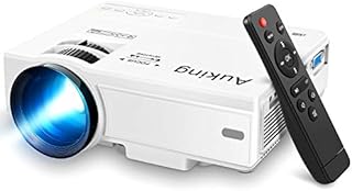 AuKing Projector, 2023 Upgraded Mini Projector, 7500 lumens Multimedia Home Theater Video Projector, Compatible with Full HD 1080P HDMI, USB, VGA, AV, Smartphone, Pad, TV Box, Laptop