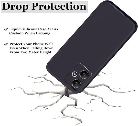 Image of A rtistque Liquid Silicone Back Cover Case for Mi Redmi 13C 5G / Poco M6 5G Shockproof TPU Soft Flexible with Camera Protection - Black
