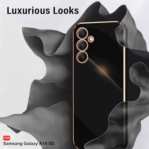 Image of TheGiftKart TPU Luxurious Golden-Plated Back Cover Case for Samsung Galaxy A16 5G|Raised Lips for Camera & Screen Protection|Shockproof Design|Stylish Back Case Cover for Samsung A16 5G
