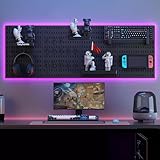 Easyhomie Stecktafel Set mit 4 Stecktafeln (42x30cm) + 20 Zubehör für Raumaufbewahrung, Organisation und Dekoration, Freie Kombination und Einfache Installation (Schwarz)