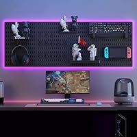 Easyhomie Stecktafel Set mit 4 Stecktafeln (42x30cm) + 20 Zubehör für Raumaufbewahrung, Organisation und Dekoration, Freie Kombination und Einfache Installation (Schwarz)