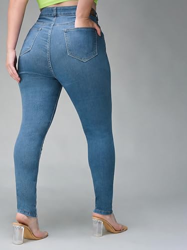 Image of Miss Chase A+ Women's Bootcut High Rise Regular Length Stretchable Denim Jeans