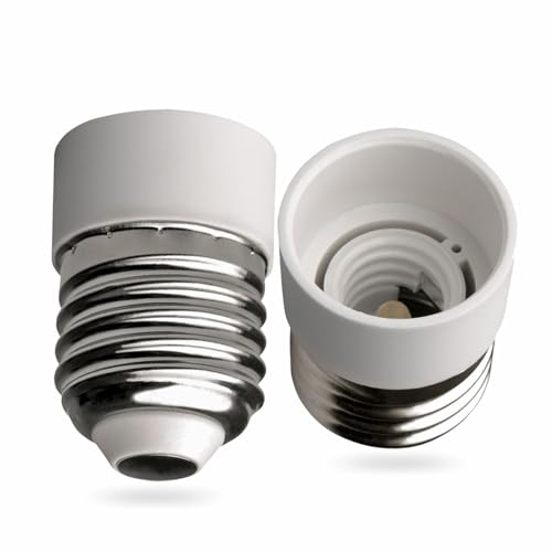 E27 to E14 Socket Converter Adapter - Screw to Small Screw Edison Bulb Lampholder, ES to SES Lamp Base Adapter, Max Wattage 60W, Voltage 0-250V, for LED, Incandescent, CFL Bulbs pack of (1)
