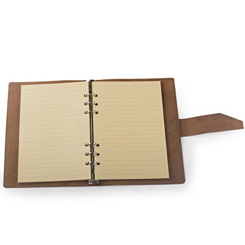 Ancicraft Refills Paper 6 Hole A5 5.7 X 8.25 Inches Lined Craft Paper for Loose Leaf Binder Notebook 100 Sheets / 200 Pages