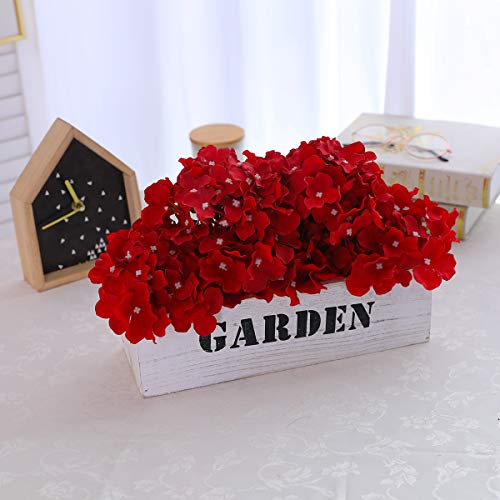Nubry 12Pcs Artificial Silk Hydrangea Flowers Heads With Stems In Bulk Fake Flowers For Wedding Bouquet Centerpieces Arch Home Decoration (Dark Red) #TOP4