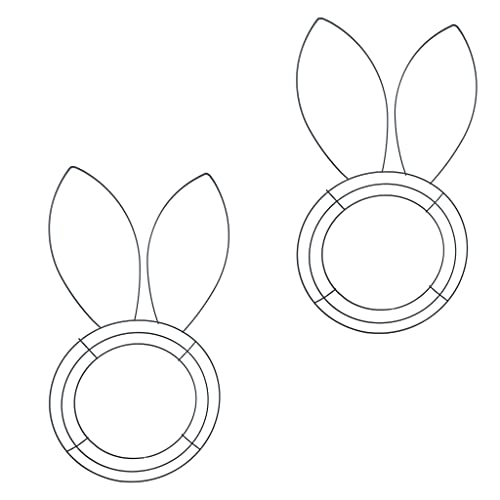 TLC Bunny Shaped Wire Wreath Frame 17 inch Easter Or Any Event Decoration DIY (2), Black