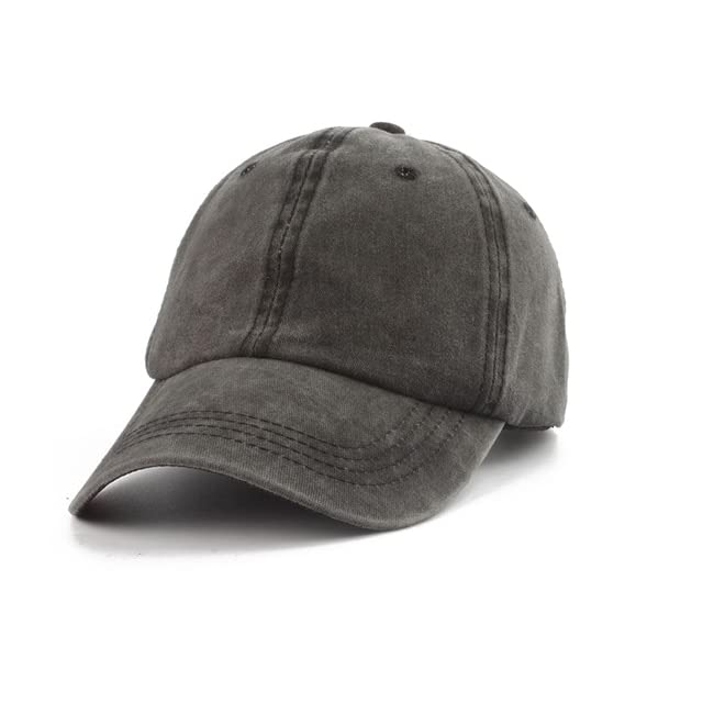 Baseball-Baseballmütze aus gewaschener Baumwolle im Vintage-Stil, Eltern-Sonnenhüte für Frühling und Sommer, Snap-Back-Mütze (Khaki, Kinderkopf 50)